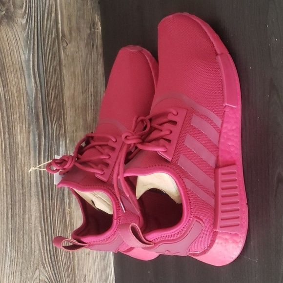 New Adidas Womens NMD Sneakers Size 7 Burgundy Casual Streetwear Walking Shoes - Picture 5 of 10